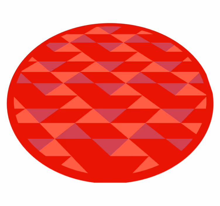 RED TRIANGLE PATTERN geometric rug - TenStickers