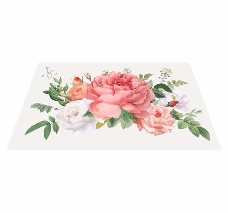 Floral rug with lively floral design - TenStickers