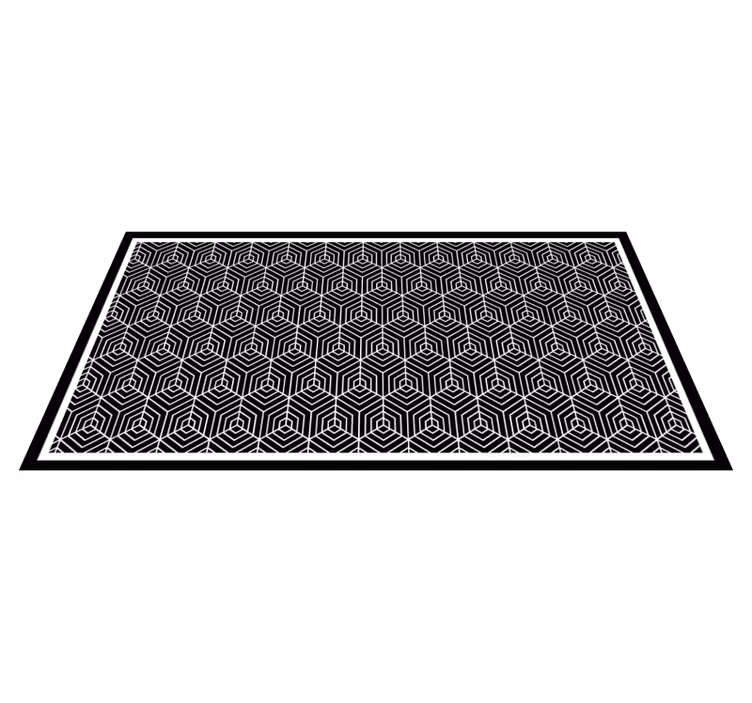 Hexagon Configuration geometric rug - TenStickers