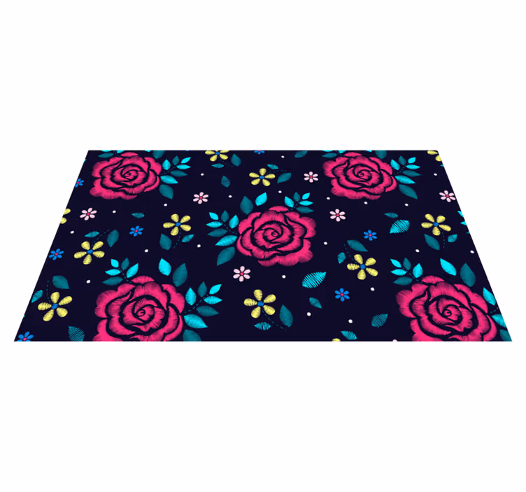 Floral rug with lively flower design - TenStickers