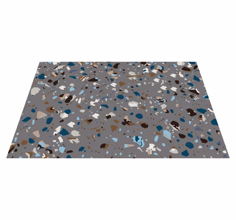 Terrazzo pebble blended marble rug - TenStickers