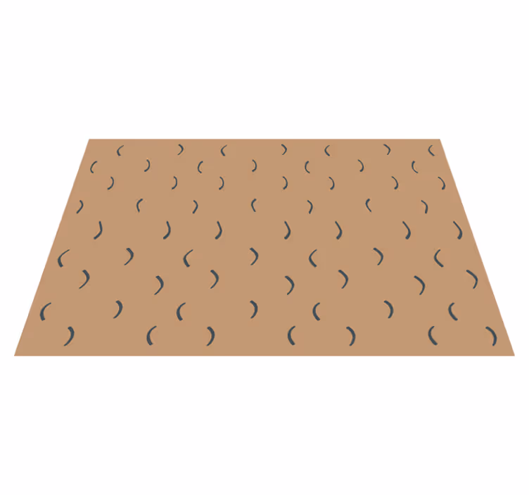 Curved brown pattern minimalistic rug - TenStickers