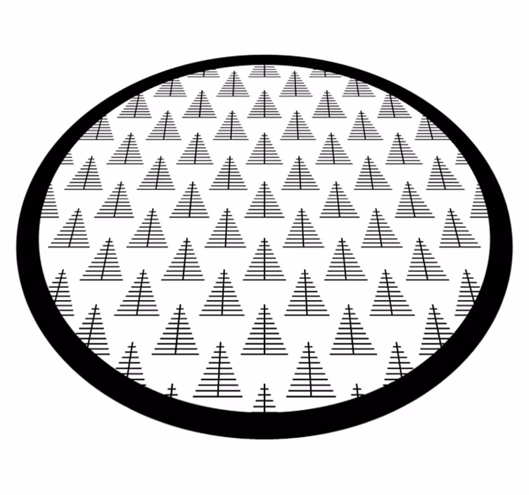 Nordic rug geometric gray trees - TenStickers