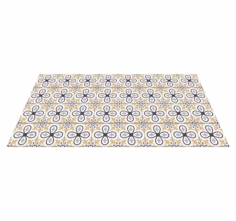 Retro tiles kitchen vinyl rug - TenStickers