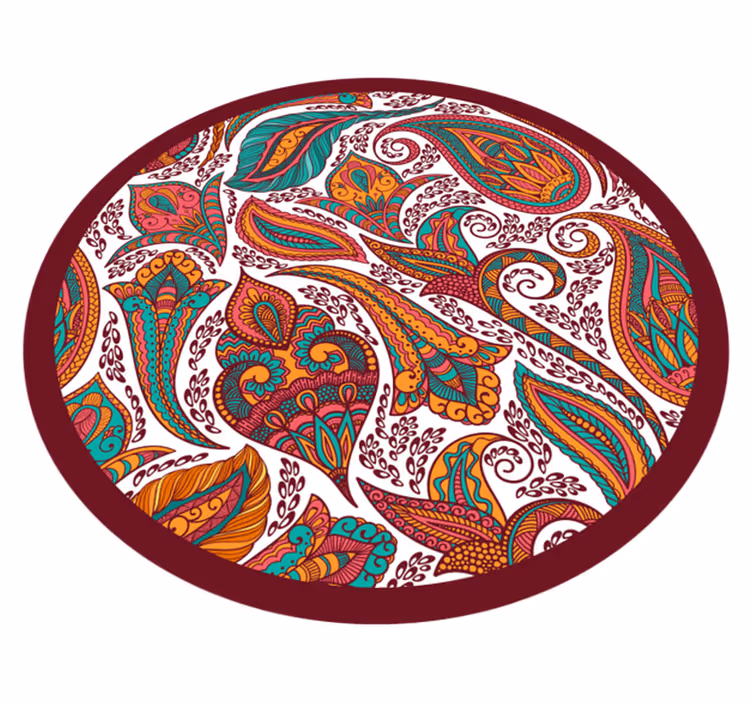 Colorful Swirling Patterns mandala rug - TenStickers