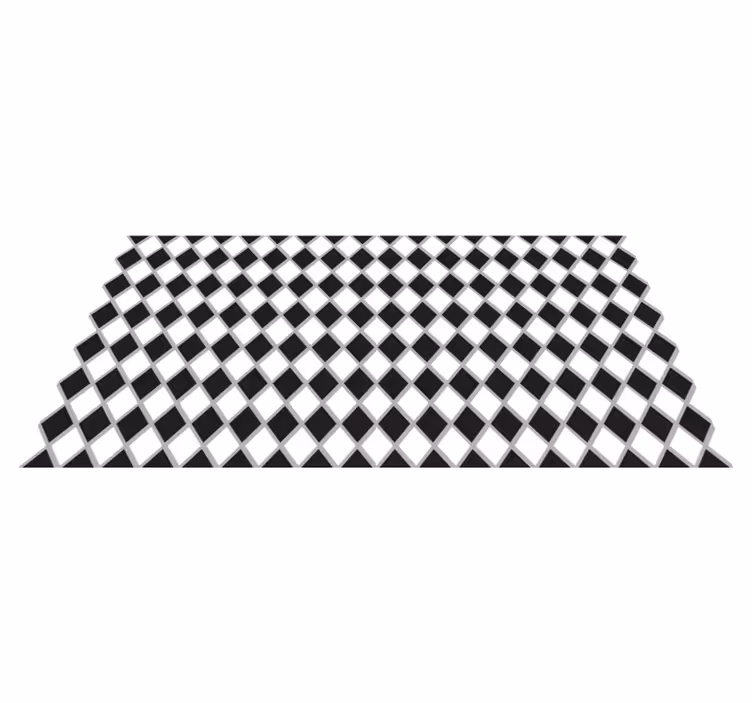 Black and white diamonds kitchen vinyl rug - TenStickers