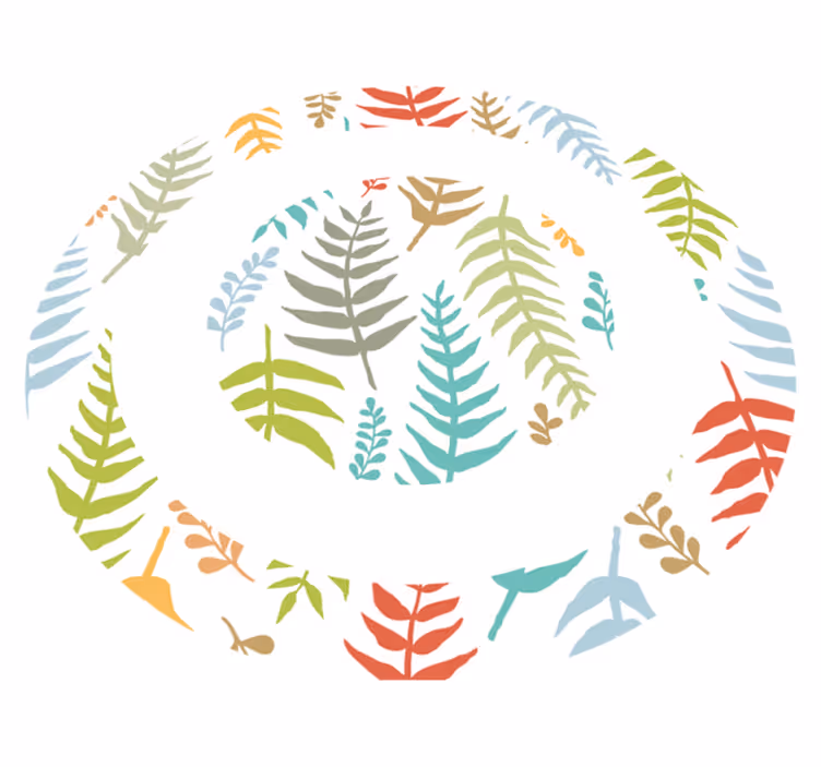 White foliage design nature rug - TenStickers
