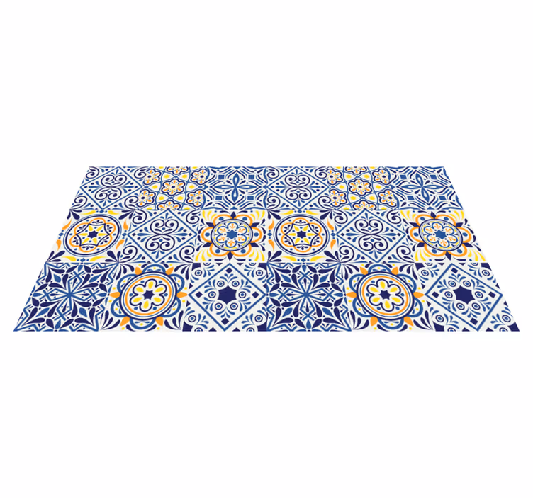 Different tiles effect kitchen vinyl rug - TenStickers