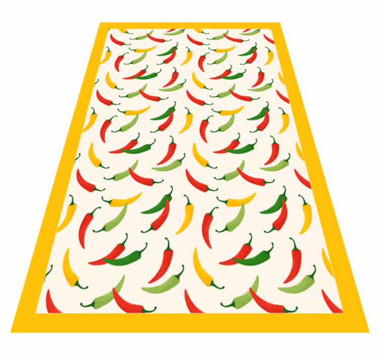 Chili pepper motif kitchen mat - TenStickers