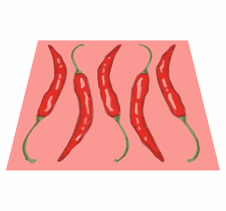 Red Chili Peppers kitchen vinyl mat - TenStickers