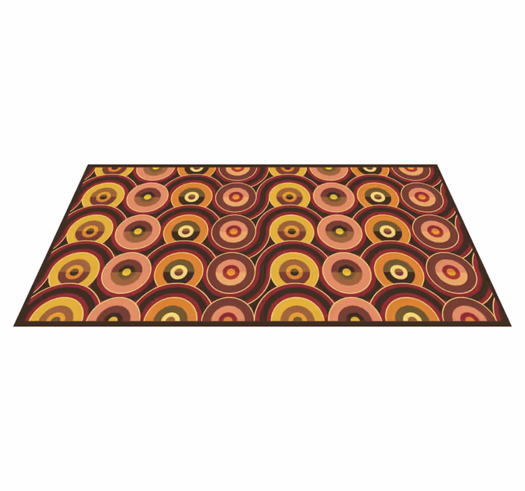 Vibrant brown circles vintage rug - TenStickers