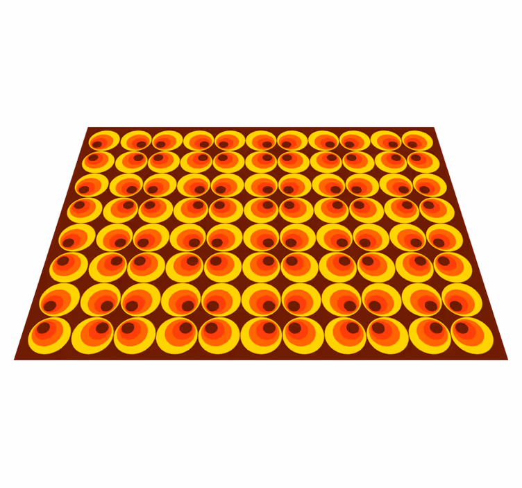 70s pop orange circles vintage rug - TenStickers