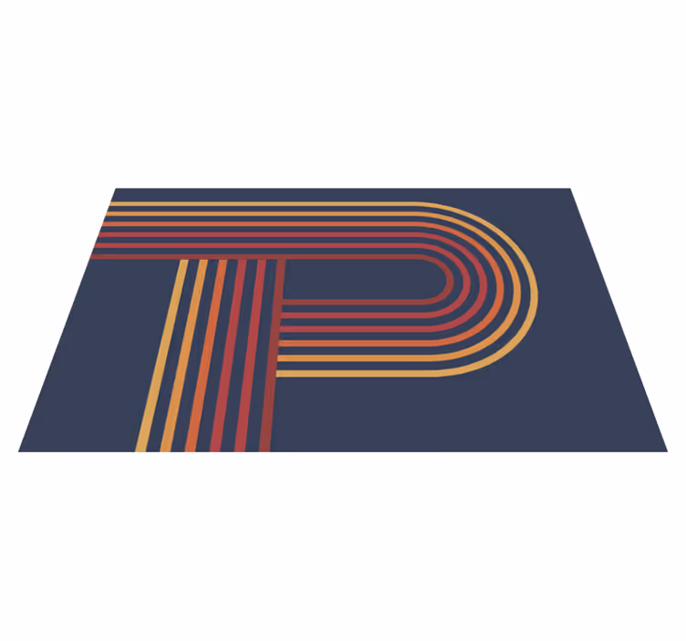 Colorful line overlay geometric rug - TenStickers