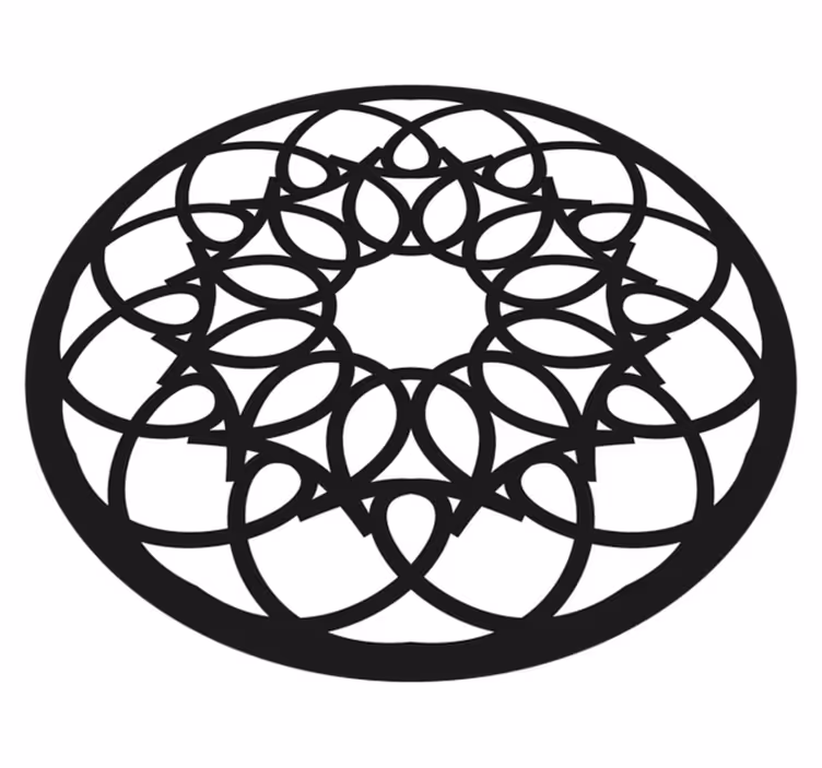 Intricate Black Pattern mandala rug - TenStickers