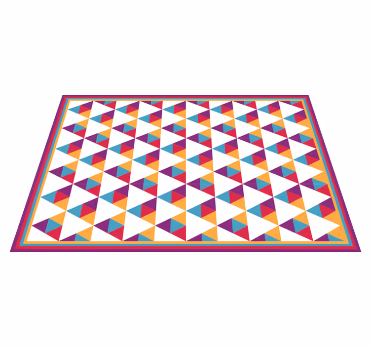 Vibrant triangular motif geometric rug - TenStickers