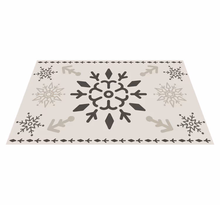 Geometric snowflake pattern christmas rug - TenStickers