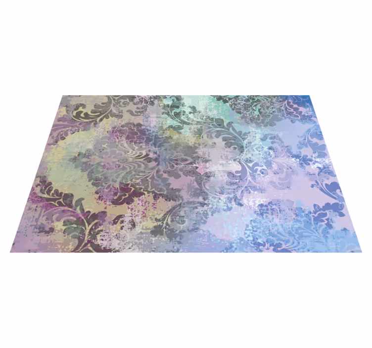 Nordic style artistic flowers vinyl rug - TenStickers