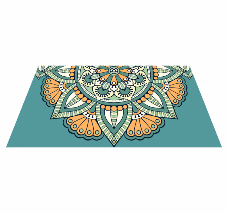 Half floral motif mandala rug - TenStickers