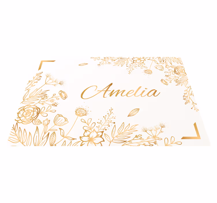 FLORAL PERSONALIZED WELCOME custom floor mat - TenStickers