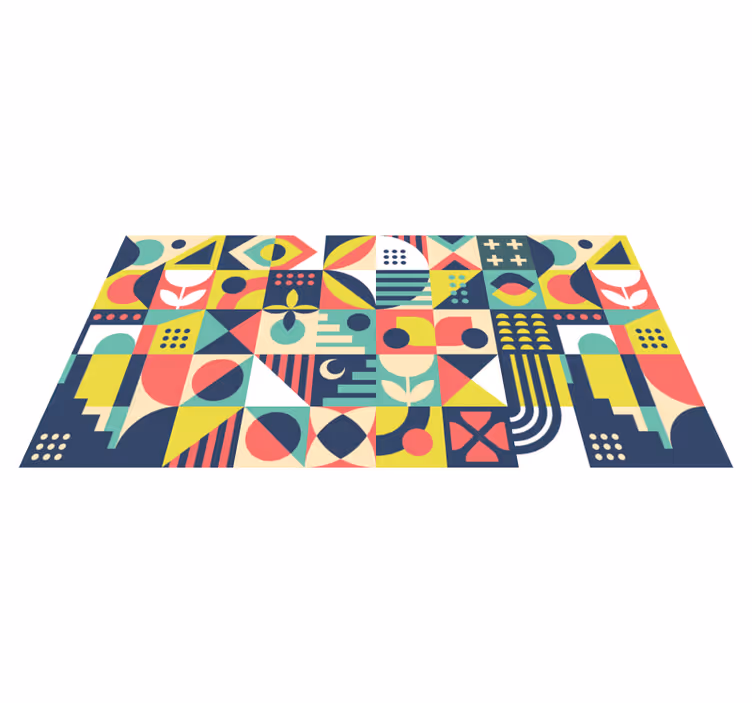 Lively shapes geometric rug - TenStickers