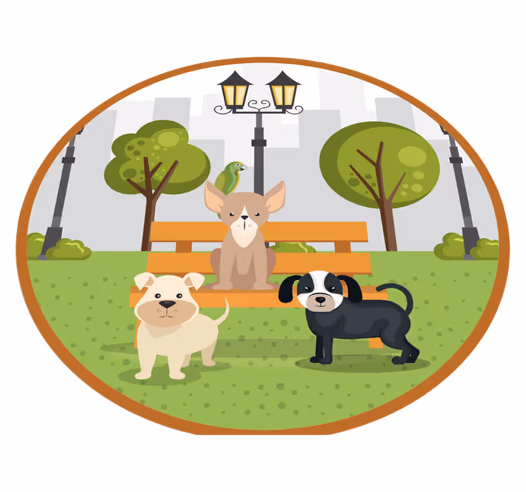 Animal mat for dogs in the park - TenStickers