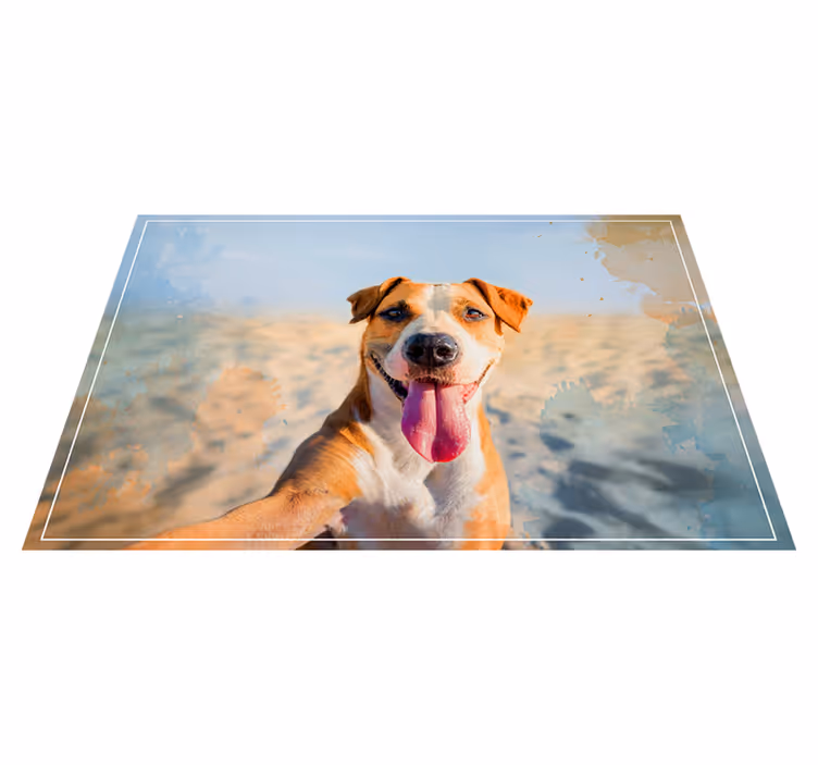 Smiling Canine Portrait animal mat - TenStickers