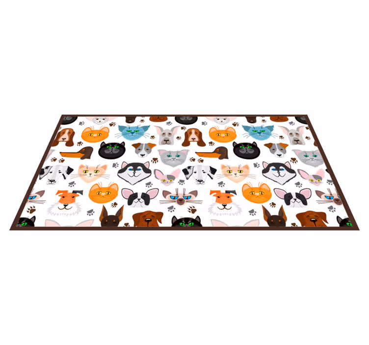 Charming Creature Faces animal mat - TenStickers