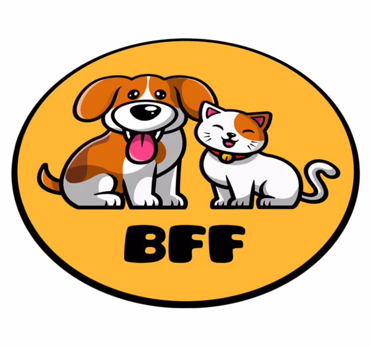 Cute cat and dog cartoon animal rug - TenStickers