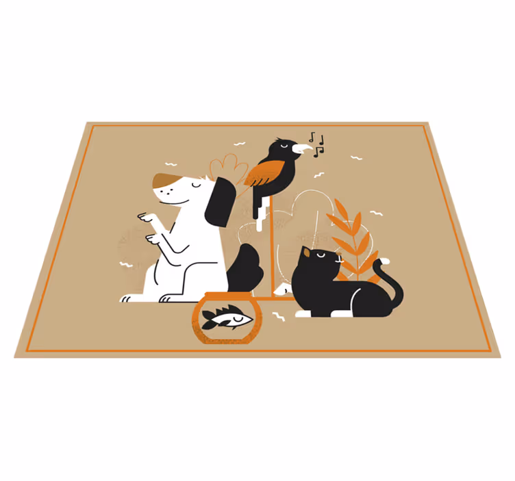 Beige pet illustration animal mat - TenStickers