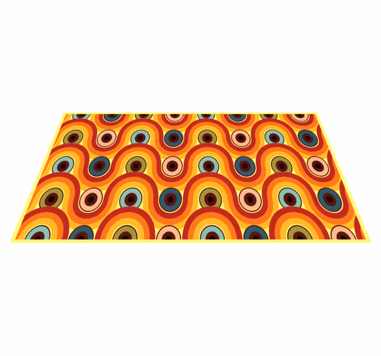 Colorful wavy motif vintage rug - TenStickers