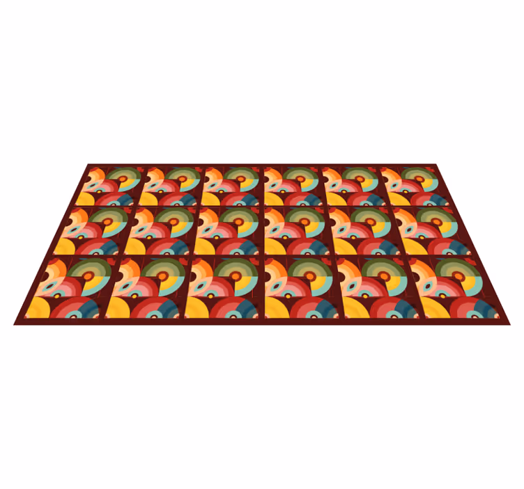 Retro colorful circular shapes vintage rug - TenStickers