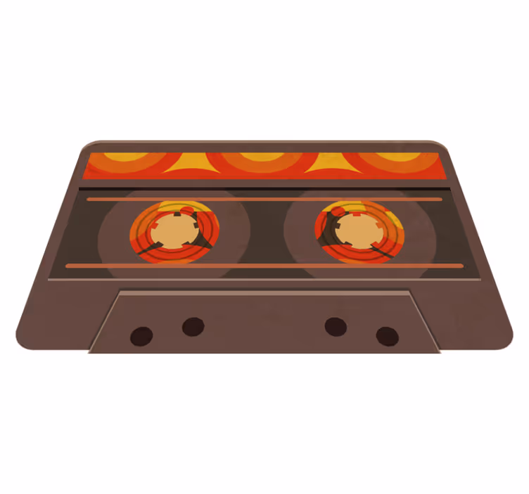 Wild 70's cassete vintage rug - TenStickers