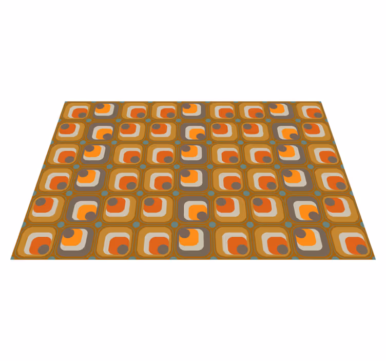 70's retro squares pattern geometric rugs - TenStickers