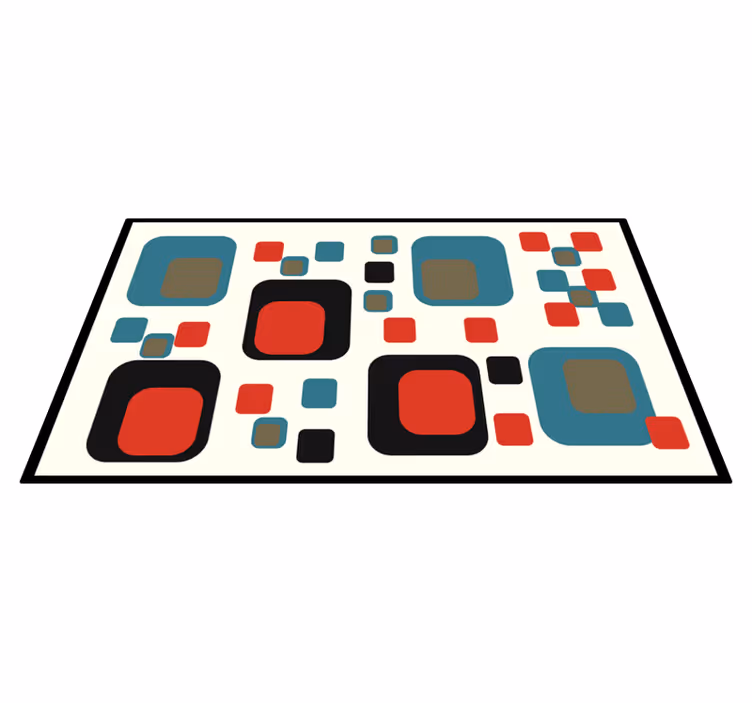 Colorful Abstract Squares geometric rug - TenStickers