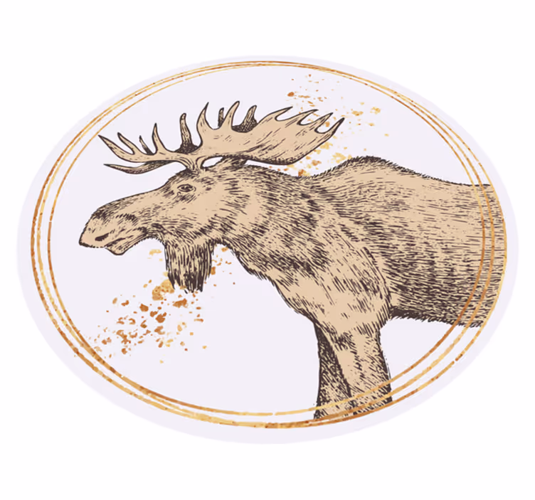 Majestic moose illustration animal mat - TenStickers