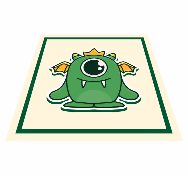 Green baby monster kids rug - TenStickers