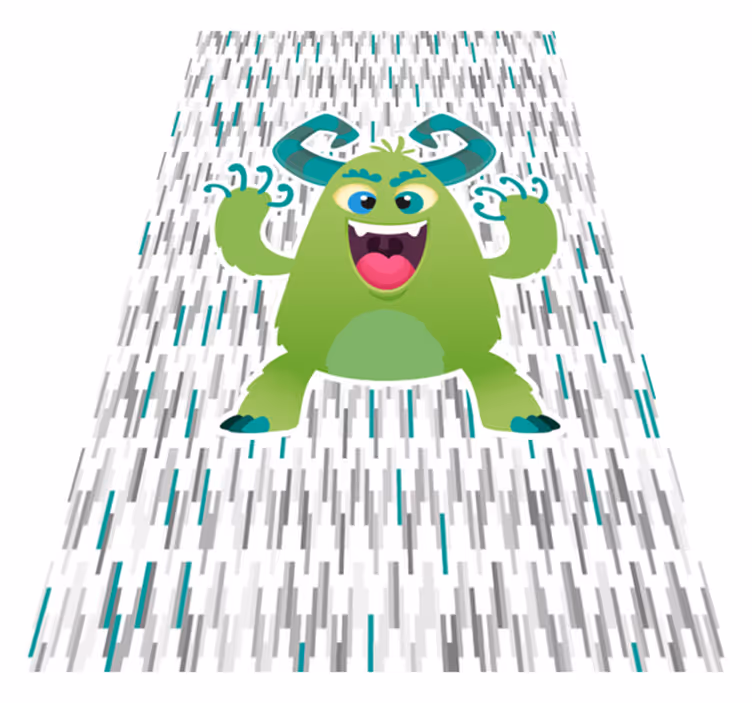 Green monster character kids carpet - TenStickers