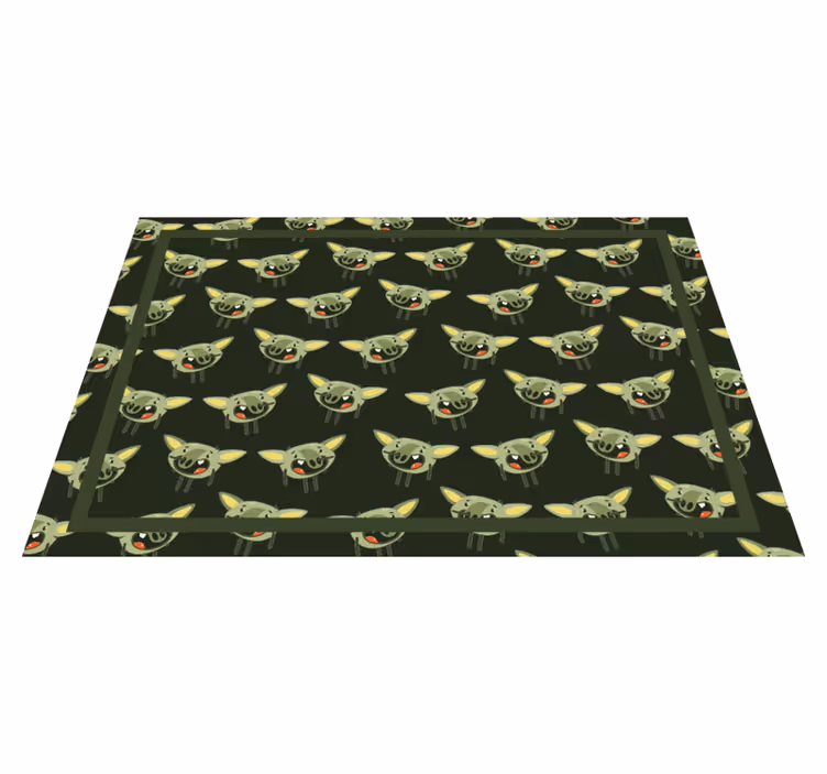 Green monster faces kids carpet - TenStickers