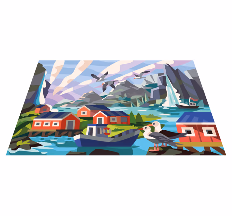 Norwegian coast nature rug - TenStickers