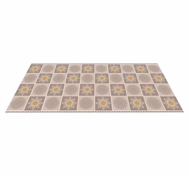Intricate floral tiles mandala rug - TenStickers