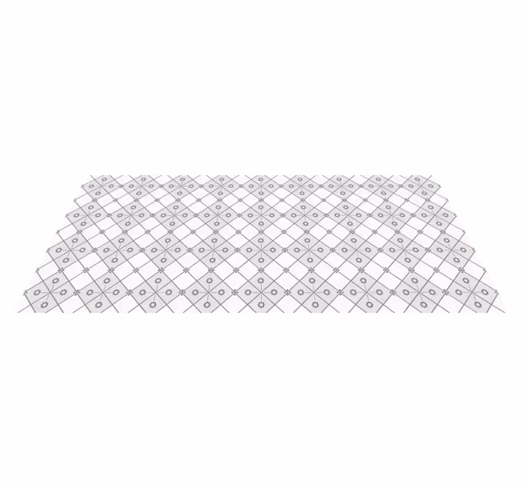 Grey geometry tile carpet - TenStickers