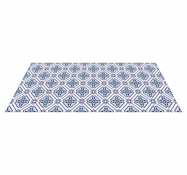 Tiled medallion design living room rug - TenStickers