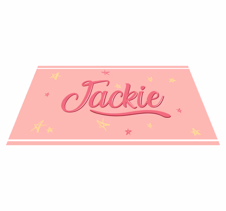 Pink name with stars teenage bedroom rug - TenStickers