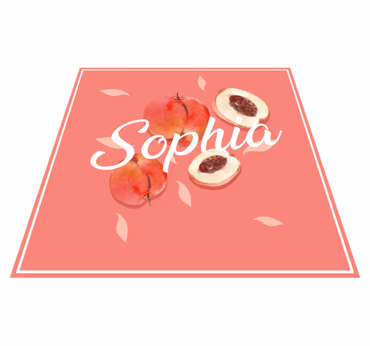 Pink peaches with name teenage bedroom rug - TenStickers