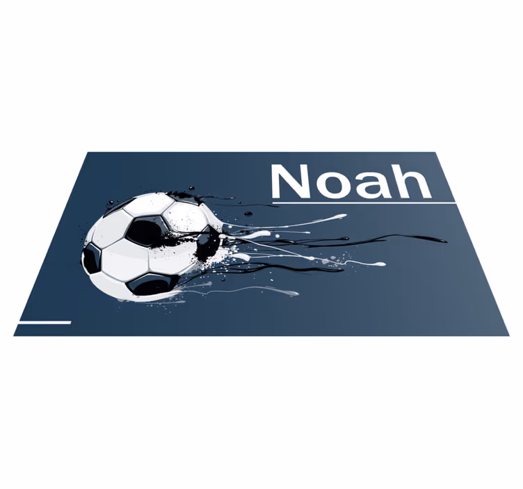 Soccer action with name teenage bedroom rug - TenStickers