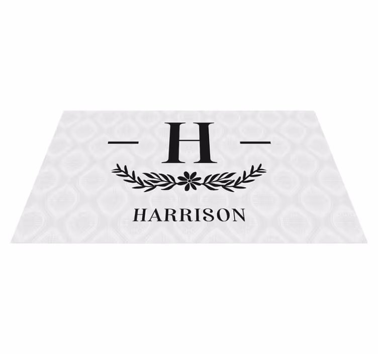 Custom family initial with bay entrance hall rug - TenStickers
