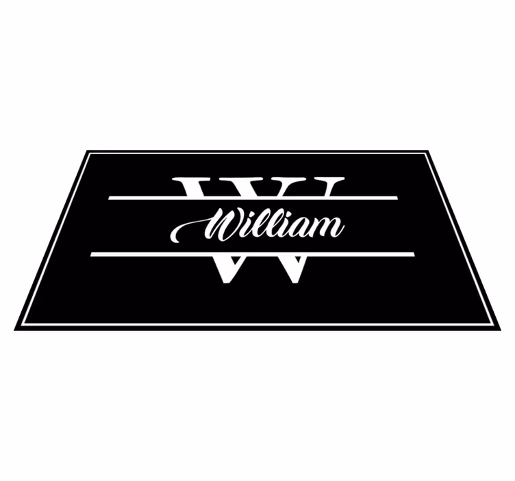 Elegant custom name and initial modern rug - TenStickers