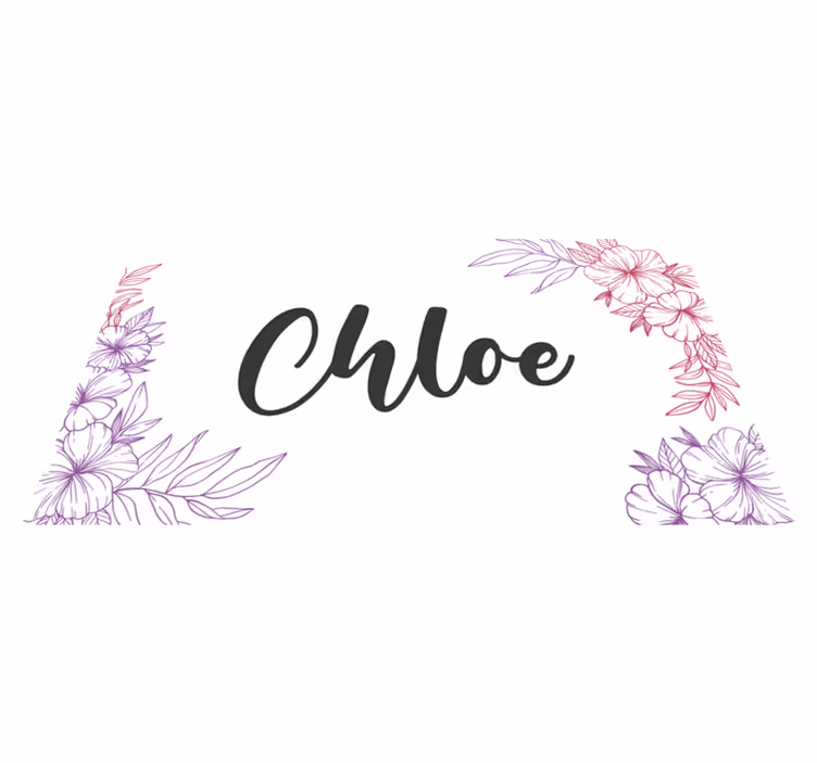 Floral custom name teenage bedroom rug - TenStickers