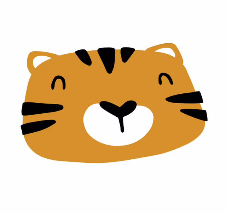 Playful Tiger Face nursery rug - TenStickers