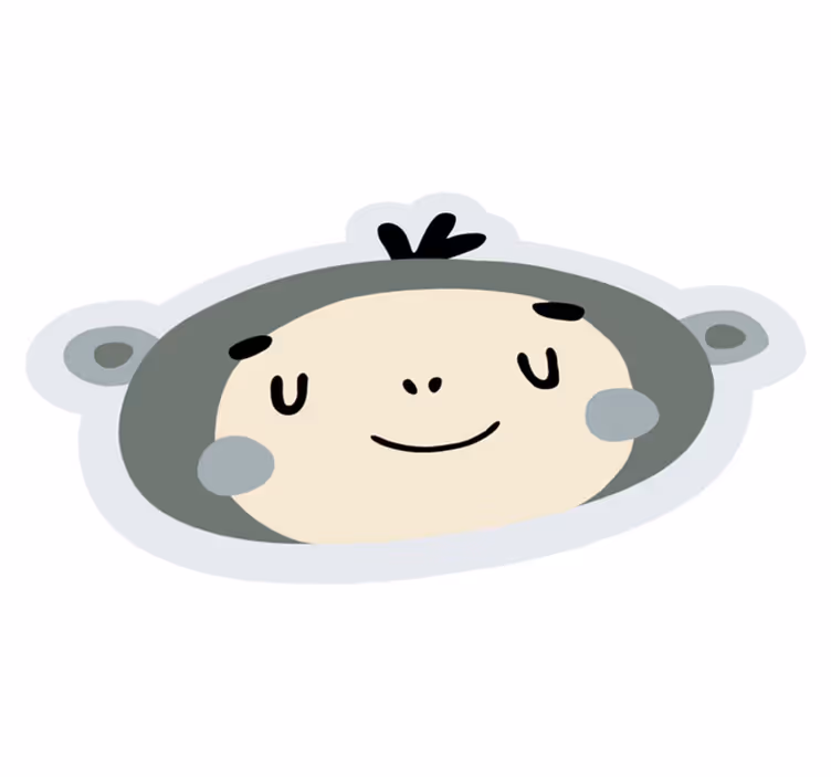 Nordic monkey face nursery rug - TenStickers